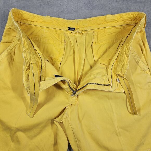 Vintage Polo Ralph Lauren Shorts Mens 36 Yellow 10" Drawstring Y2K Chino Twill - Picture 3 of 15